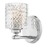 Elle Wall Sconce - Chrome / Clear Chevron