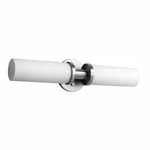 Pebble Bathroom Vanity Light - Satin Nickel / White Opal Glass