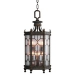 Devonshire Outdoor Pendant - Antique Bronze / Seedy Glass