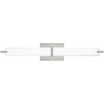 Metro Bathroom Vanity Light - Satin Nickel / White Glass