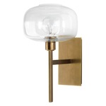 Scando Mod Wall Sconce - Antique Brass / Clear