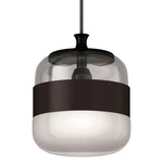 Futura Pendant - Matte Black / Smoke / Brown