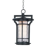 Oakville LED E26 Outdoor Pendant - Black Oxide / Water Glass