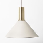 Cone Pendant - Brass Socket / Light Grey Shade