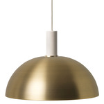 Dome Pendant - Light Grey Socket / Brass Shade