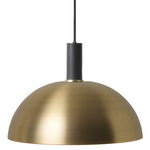 Dome Pendant - Black Socket / Brass Shade