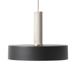 Record Pendant - Light Grey Socket / Black Shade