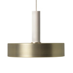 Record Pendant - Light Grey Socket / Brass Shade