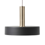 Record Pendant - Brass Socket / Black Shade