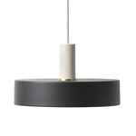 Record Pendant - Light Grey Socket / Black Shade