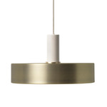 Record Pendant - Light Grey Socket / Brass Shade