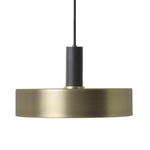 Record Pendant - Black Socket / Brass Shade