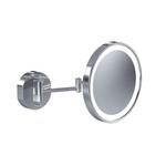 Baci Junior Oval Double Arm Wall Mirror - Satin Nickel / Mirror