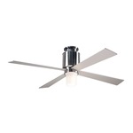 Lapa Flush Ceiling Fan with Light - Bright Nickel / Nickel