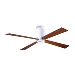 Lapa Flush Ceiling Fan - Gloss White / Mahogany Blades