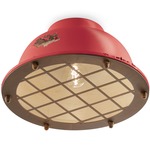 Industrial Ceiling Light Fixture - Vintage Red