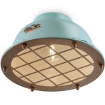 Industrial Ceiling Light Fixture - Vintage Light Blue