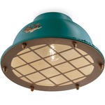 Industrial Ceiling Light Fixture - Vintage Green