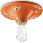 Vintage Round Canopy Ceiling Light Fixture - Vintage Orange