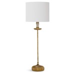 Clove Stem Buffet Table Lamp - Antique Gold / Natural