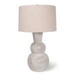 Hugo Ceramic Table Lamp - Ivory / Natural Linen