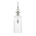 Bar Pendant - Polished Nickel / Clear