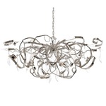 Delphinium Oval Chandelier - Nickel / Crystal