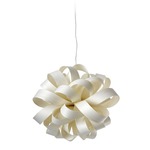 Agatha Ball Pendant - Brushed Nickel / Ivory White Wood