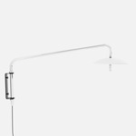 Signal Swing Arm Wall Light - White Shade / Nickel