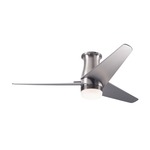 Velo Flush DC Ceiling Fan with Light - Bright Nickel / Nickel