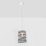 Spiral Nest Pendant - Gloss Black / White