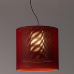 Moare Two Shade Pendant - Black / Red / Black