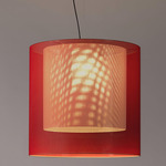 Moare Two Shade Pendant - Black / Red / White