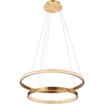 Rings Pendant - Brushed Brass / Clear