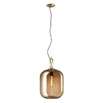 Max Mini LED Pendant - Black / Amber Glass