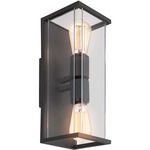 Vista Two Light Wall Light - Bronze / Clear