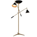 Torchiere Floor Lamp - Brass / Matte Black