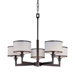 Nexus Single Tier Chandelier - Oil Rubbed Bronze / White