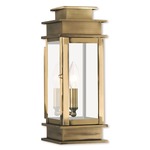 Princeton Small Outdoor Wall Sconce - Antique Brass / Clear