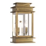 Princeton Outdoor Wall Sconce - Antique Brass / Clear