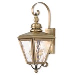 Cambridge Outdoor Wall Light - Antique Brass / Clear Water