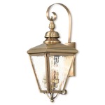 Cambridge Outdoor Wall Light - Antique Brass / Clear Water