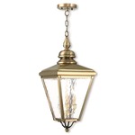 Cambridge Outdoor Pendant - Antique Brass / Clear Water