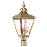 Cambridge Outdoor Post Light - Antique Brass / Clear Water