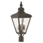 Cambridge Outdoor Post Light - Black / Clear Water