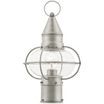 Newburyport Outdoor Post Light - Brushed Nickel / Clear