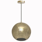 Najma Reversed Pendant - Polished Brass