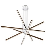 Pix Sticks Tie Stix Wood Warm Dim Suspension Remote Power - Chrome / Wood Walnut