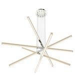 Pix Sticks Tie Stix Wood Warm Dim Suspension Remote Power - Satin Nickel / Wood Maple