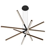 Pix Sticks Tie Stix Wood Suspension with Remote Power - Satin Black / Wood Walnut